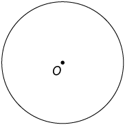 Ilustração de uma circunferência de centro O e raio de 3,5 centímetros.