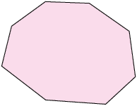 Ilustração de um polígono convexo de 8 lados.