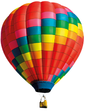 Fotografia de um balão de ar quente.