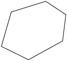 Ilustração de um polígono convexo de 6 lados.