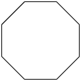 Ilustração de um polígono regular convexo de 8 lados.