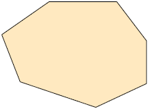 Ilustração de um polígono convexo de 7 lados.