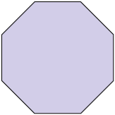 Ilustração de um polígono regular de 8 lados.