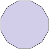 Ilustração de um polígono regular de 12 lados.