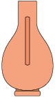 Ilustração da vista de um vaso. Observa-se o mesmo corpo, sem as hastes laterais, e a mesma base do vaso oval que aparece no cabeçalho da atividade. No meio do corpo oval, há um retângulo estreito, da mesma espessura e comprimento vertical das hastes que aparecem no vaso citado.