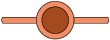 Ilustração da vista de um vaso. A imagem apresenta uma estrutura com formato de círculo com seu contorno com uma certa espessura, como um anel, e o interior de cor mais escura. De cada lado do círculo partem dois retângulos, que possuem mesma espessura das hastes do vaso de corpo oval do cabeçalho da atividade.