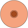 Ilustração da vista de um vaso. A imagem apresenta uma estrutura com formato de círculo, e em seu meio, outro círculo de diâmetro menor, com seu contorno com uma certa espessura, como um anel, e o interior de cor mais escura que os outros elementos.