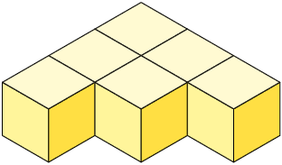 Ilustração de uma pilha de cubos composta por 6 cubos.