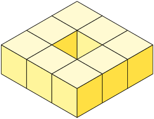 Ilustração de uma pilha de cubos composta por 8 cubos.