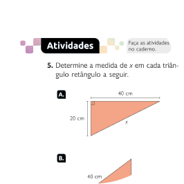 Miniatura de parte de uma página com zoom na seção 'Atividades', composta de textos e figuras geométricas.