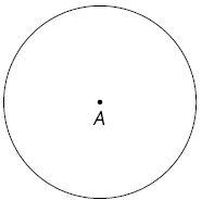 Ilustração de uma circunferência de centro A.