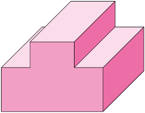 Ilustração de um prisma, cuja base é formada por um octógono irregular, semelhante ao formato de um pódio. Observa-se a face frontal, formada pelo heptágono, e as arestas laterais se afastando ao fundo, paralelas entre si, se encontrando nas respectivas arestas de um heptágono de mesma dimensão ao da face frontal.