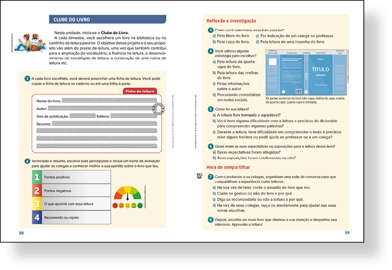 Reprodução de página de livro. Destaque para a seção 'Clube do livro'.
