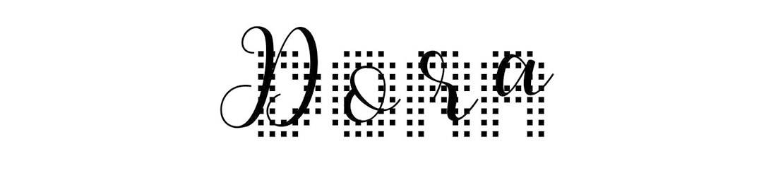 Poema visual. Fundo em branco e título com letra em preto, estilizado com pequenos pontos atrás, contornando a palavra DORA.