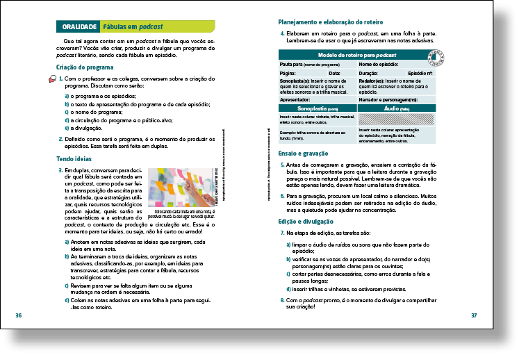 Reprodução de página de livro. Destaque para a seção 'Oralidade'.