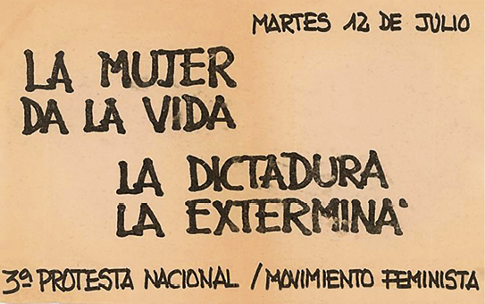 Panfleto. Folheto chileno com palavras de ordem contra a ditadura.